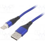 Akyga AK-USB-42 USB 2.0, USB A vidlice, USB C vidlice, niklovaný, 1m, modrý – Hledejceny.cz