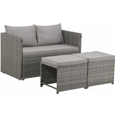 Juskys Polyratanový zahradní nábytek 2v1 Jamaica, šedý – Zboží Dáma