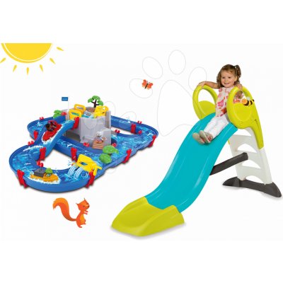 Smoby Set detská šmykľavka GM dĺžka 150 cm+vodná dráha AquaPlay Mountain Lake s jaskyňou – Zboží Mobilmania