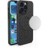 Pouzdro a kryt na mobilní telefon Apple Hurtel MagSafe Woven pro iPhone 15 Pro Max černé 5907769357787