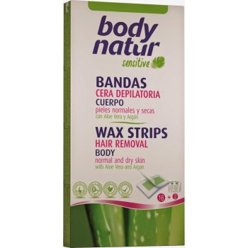 Body natur voskové pásky tělové normální a suchá pokožka Aloe Vera a arganový olej 16 ks