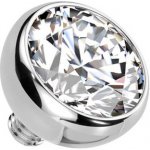 Šperky4U náhradní kulička s kamínkem titan závit čirá TIT1345-04C – Zboží Dáma