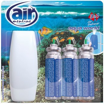 Air Menline Aqua World Happy Osvěžovač vzduchu náhradní náplně 3 x 15 ml sprej