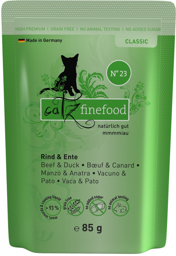 Petnature Catz Finefood 23 hovězí & kachna maso 85 g