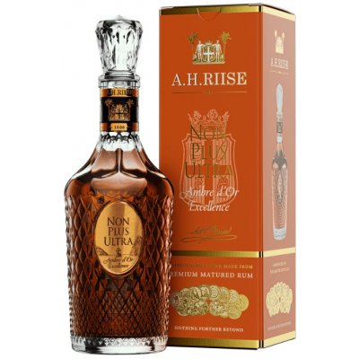 A.H.Riise Non Plus Ultra Ambre d'Or Excellence 0,7 l 42% + A.H. Riise Rum Cream Liqueur 17% 0,7l + A.H.Riise Salt Caramel Cream Liqueur, 17% 0,7l (holá láhev)