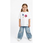 Dívčí tričko s květinovým potiskem černá – Zboží Mobilmania