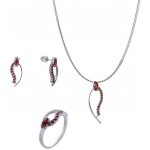 Granát Turnov Stříbrný set šperků 983 s českým granátem, rhodiovaný vlnka – Sleviste.cz