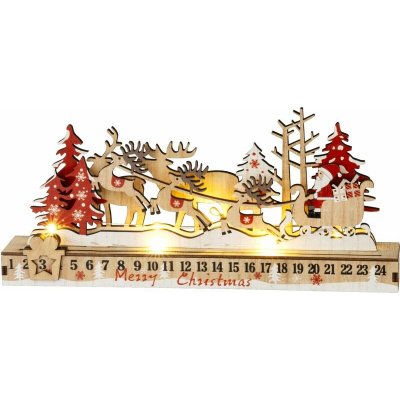 MagicHome Dekorace Santa na saních, 8xLED teplá bílá, 2xAAA, IP20, 35x6x16 cm – Hledejceny.cz