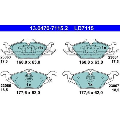 Sada brzdových destiček, kotoučová brzda ATE 13.0470-7115.2 – Zbozi.Blesk.cz