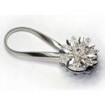 Luxusní magnetická glamour spona na záclony/závěsy s krystaly 33cm stříbrná – Zboží Mobilmania