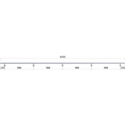 led madlo 4250mm /broušená nerez K320 /AISI304 (set: 5ks úchyt, madlo ø 42.4mm s ukončením a hliníkový profil na led pás) – Zbozi.Blesk.cz