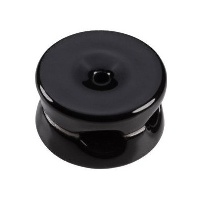 Elhard Držák na 2 kabely, nástěnný Retro Keramik, 33x18mm, černý KP1004B – Sleviste.cz