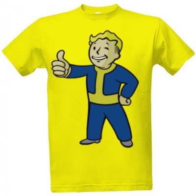 Tričko s potiskem Fallout Pip Boy 3 pánské žlutá