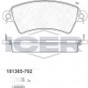 Brzdová destička Sada brzdových destiček, kotoučová brzda ICER 181365-702