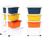 MODERNHOME - Knihovna se 4 výsuvnými zásuvkami nohy s kolečky – Zboží Dáma