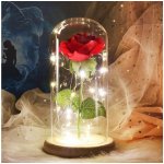 Medvídárek Svítící věčná růže ve skle - červená – Sleviste.cz