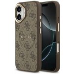 Guess PU Leather 4G Gold Frame MagSafe Zadní Kryt pro iPhone 17 Brown – Zboží Mobilmania