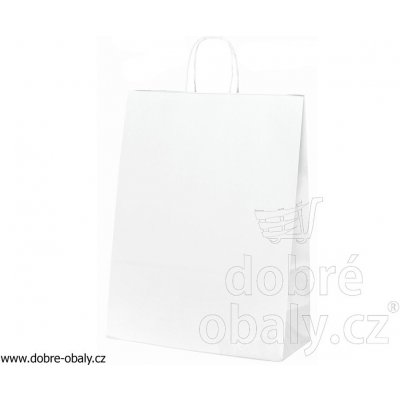 Papírová taška 320x140x420 mm BÍLÁ kroucené ucho – Hledejceny.cz