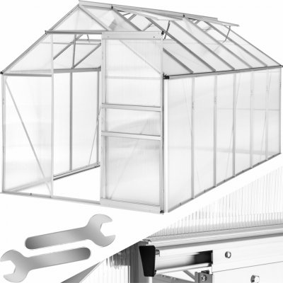 TecTake 402479 Polykarbonátový bez základny 375 x 185 x 195 cm hliník – Zboží Mobilmania