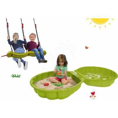 BIG Set pískoviště mušle dvoudílné Watershell Greenzelené a oboustranná houpačka závěsná – Hledejceny.cz