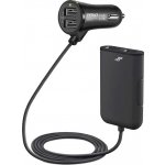 Nabíječka do auta zepředu dozadu se 4 prodlužovacími kabely USB