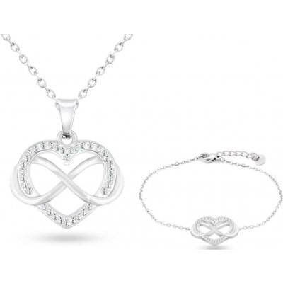Ellami Ellami Verona 003 Set řetízek a náramek, srdíčko se symbolem nekonečna, se zirkony – Hledejceny.cz