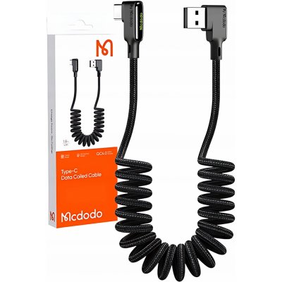 Mcdodo CA-7310 USB na USB-C, úhlový, 1,8m, černý – Zboží Živě