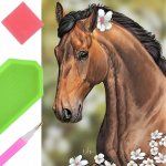 Norimpex Diamantové malování Kůň s květinami 30 x 40 cm – Hledejceny.cz