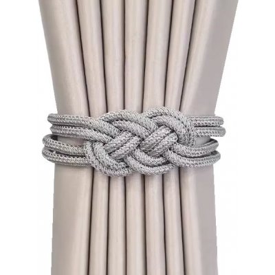 Magnetická spona na závěs s uzlem - Šedá – Sleviste.cz