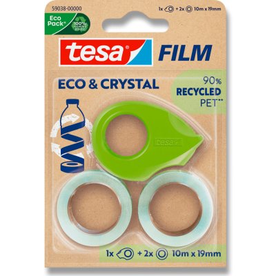 Tesa Eco & Crystal - transparentní samolepicí páska s odvíječem 19 mm x 10 m – Hledejceny.cz