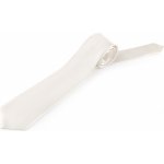 Saténová kravata jednobarevná 5 smetanová – Zboží Mobilmania