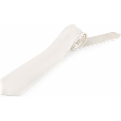 Saténová kravata jednobarevná 5 smetanová – Zboží Mobilmania