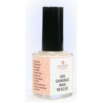 Amoené Gel Damage Nail Rescue záchranný lak na extrémně zničené nehty úpravou, nemocí pudrová barva 12 ml – Zbozi.Blesk.cz