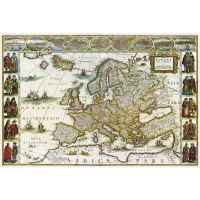 Historická Evropa - nástěnná mapa 113 x 83 cm, lamino + lišty – Hledejceny.cz
