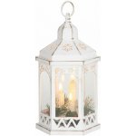MagicHome Lucerna MagicHome Vánoce Morocco, LED teplá bílá, bílý, 3xAAA, plast, časovač, 18x15x32 cm – Hledejceny.cz
