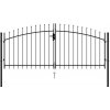 Branka vidaXL Dvoukřídlá zahradní brána s hroty ocelová 3 x 1,25 m černá