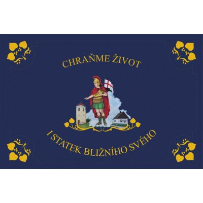 Hasičská vlajka s Floriánem - tm. modrá - 100x150cm Luxflag - tunel, karabina – Hledejceny.cz