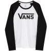 Dámská Trička Vans Flying V Raglan LS white black