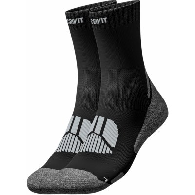 CRIVIT Pánské trekingové ponožky, 2 páry (43/44, černá/šedá)