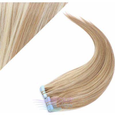 Tape in 50cm vlasy REMY světlý melír #12/613 – Zboží Dáma