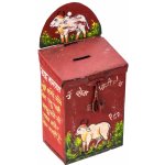 Sanu Babu Stará plechová kasička ručně malovaná 11x8x25cm AL – Zboží Dáma