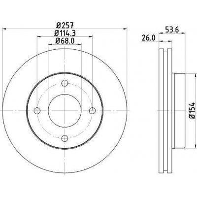 HELLA PAGID Brzdový kotouč PRO - 257 mm HPG 8DD 355 118-571 – Sleviste.cz