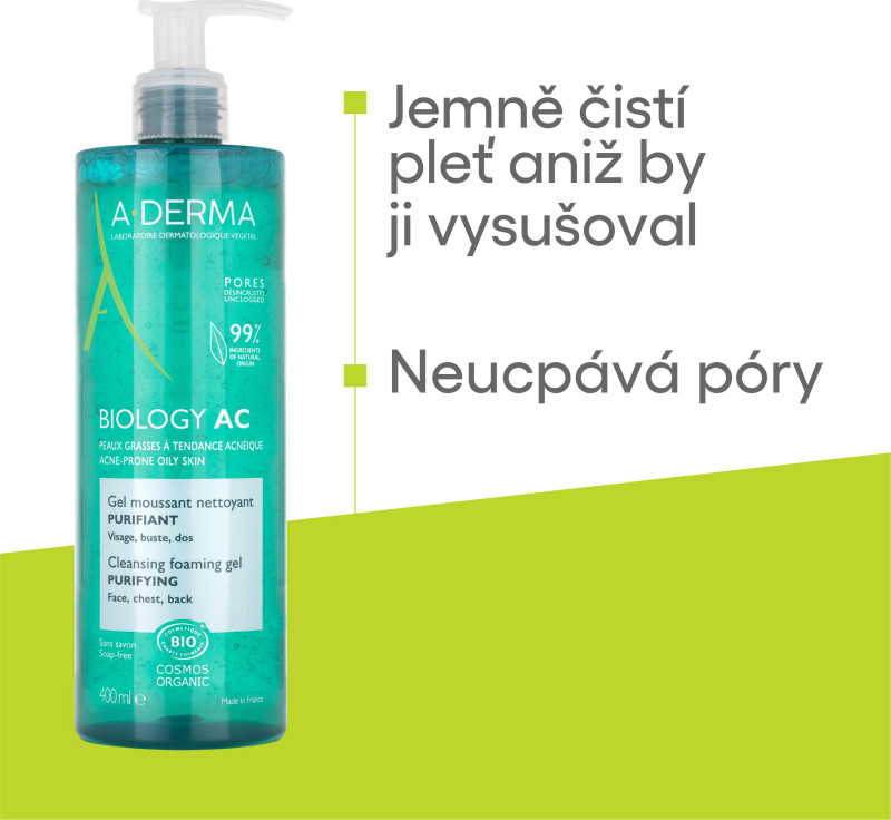 A-Derma Biology AC Čisticí pěnivý gel 200 ml