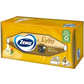 Zewa Softis Soft&Sensitiv papírové kapesníčky 4-vrstvé 80 ks