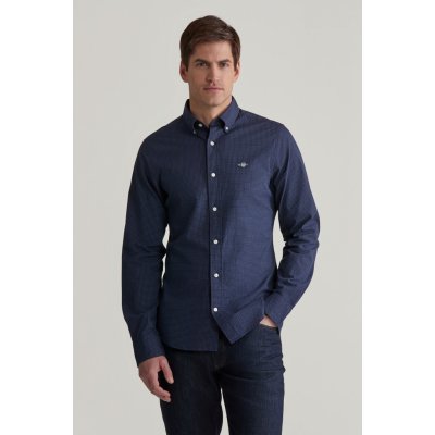 Gant košile slim micro print shirt evening blue – Zbozi.Blesk.cz