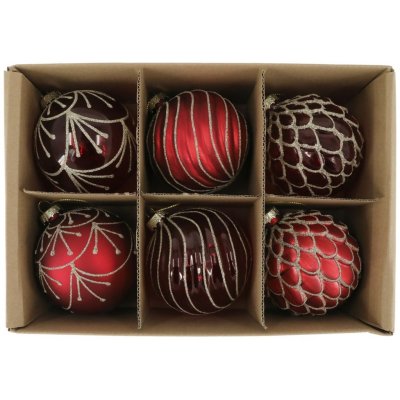 Chic Antique Vánoční baňka Cherry Ø 8 cm set 6 ks červená barva sklo – Hledejceny.cz