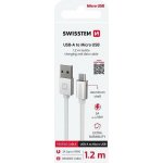 SWISSTEN TEXTILE datový kabel USB microUSB 1.2m – Zboží Živě