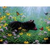 Puzzle SunsOut XXL Black Bear and Butterflies 500 dílků