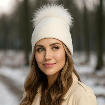 Carlsbad Hat Co. dámská bílá zimní vlněná s bambulí – Hledejceny.cz