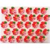 Dekorace na dort Cukrové květy dvoubarevné červené na platíčku 30ks Fagos